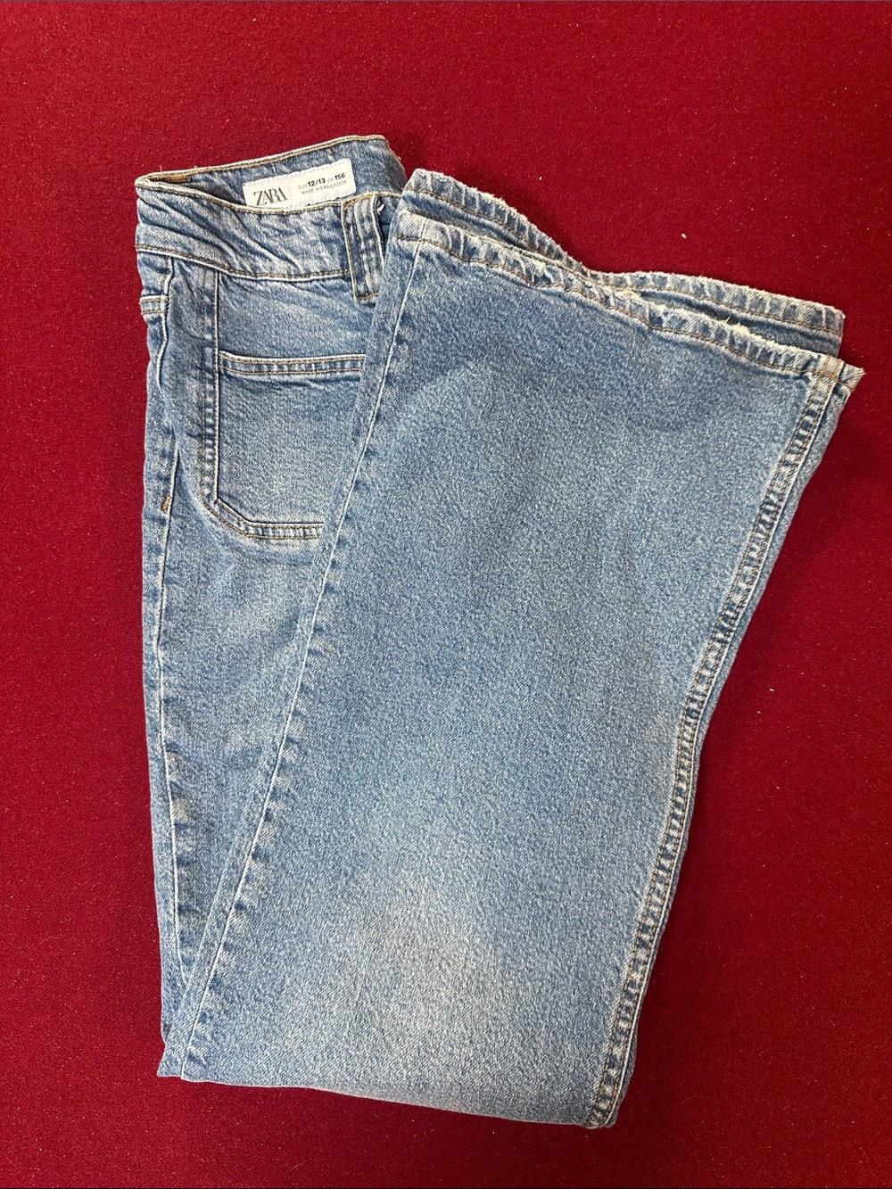 ZARA High-Waist Light Blue Wide-Leg Girl’s Jeans Size 12/13